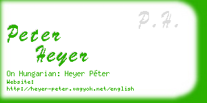 peter heyer business card